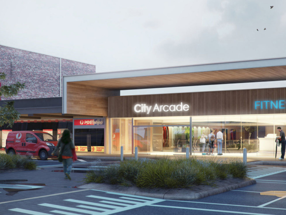 3D Modern Shopping Arcadia Architectural Illustration Thumbnail