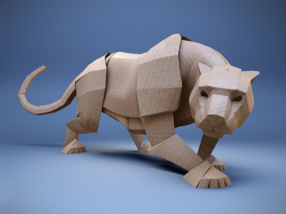 3D Paper Panther Character Illustration Thumbnail