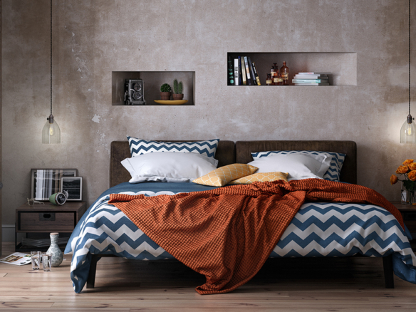 3D Rustic Bedroom Illustration Thumbnail