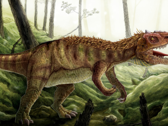 2D Allosaurus Roaring Dinosaur Creature Illustration Thumbnail