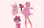 2D Animal Caberet Girls Character Illustration Thumbnail