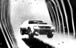 2D Black and White Driving in the dark Illustration Thumbnail