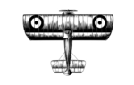 2D Black and White WW1 Plane Illustration Thumbnail