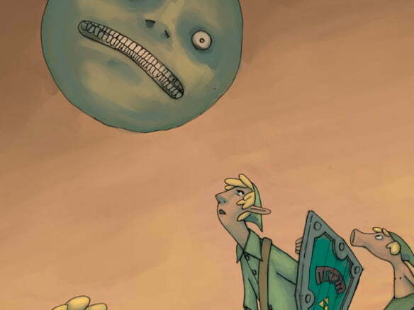 2D Creepy Moon Zelda Videogame Illustration Thumbnail