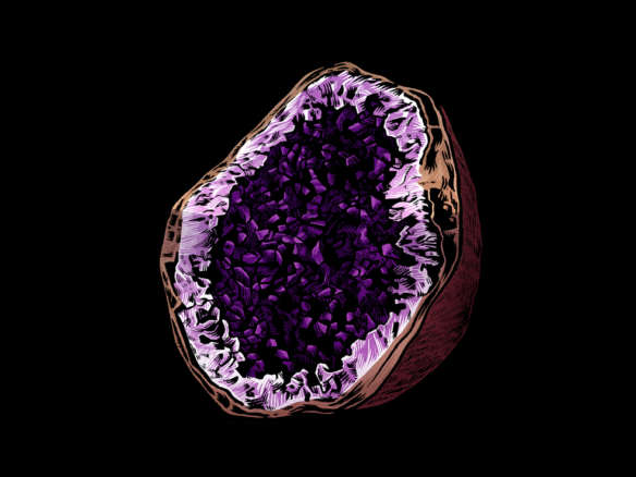 2D Geode Crystal Rock Illustration Thumbnail