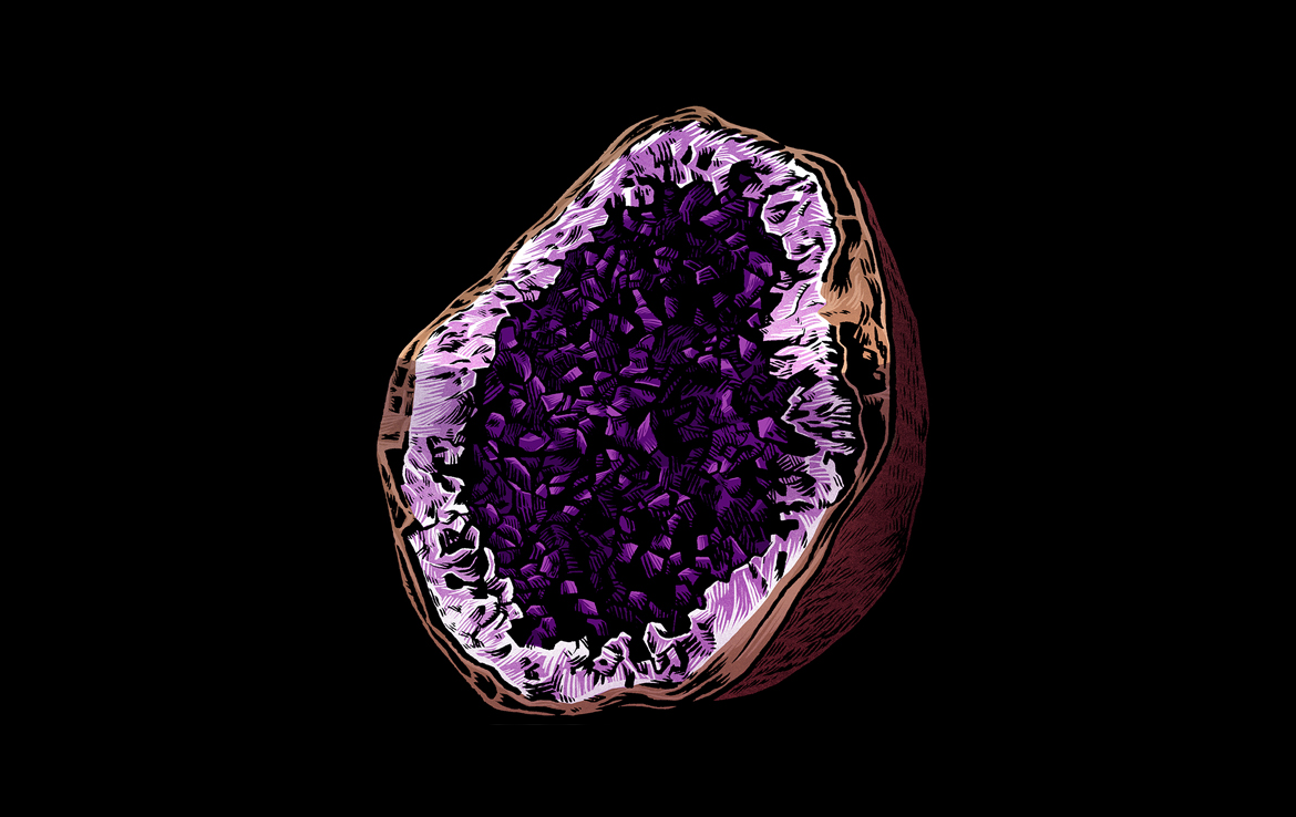2D Geode Crystal Rock Illustration Thumbnail