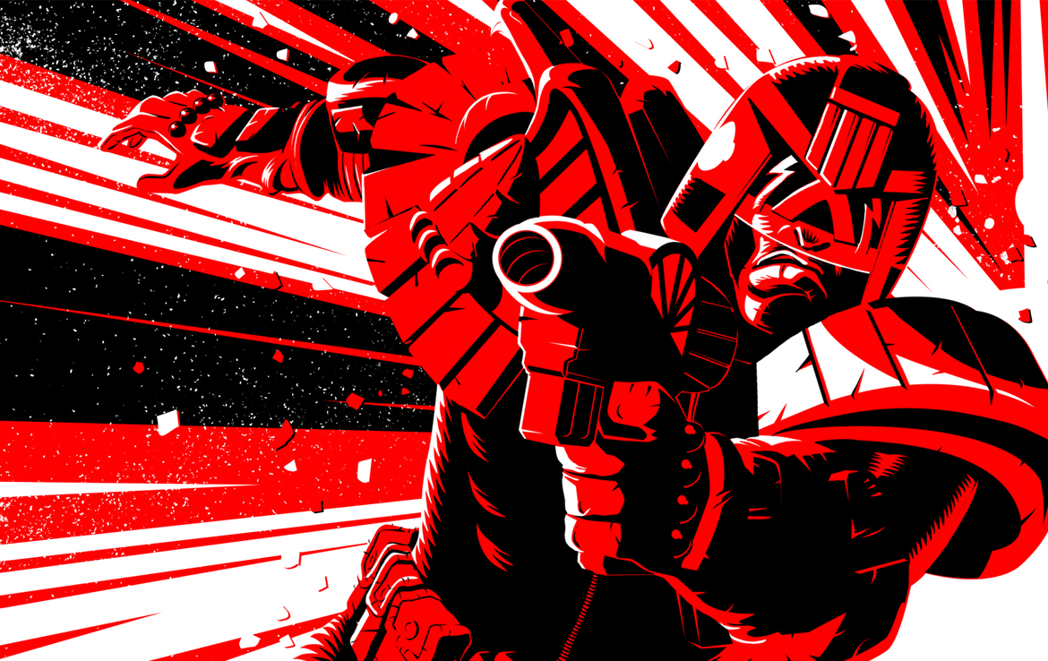2D Graphic Judge Dred Character Illustration Thumbnail