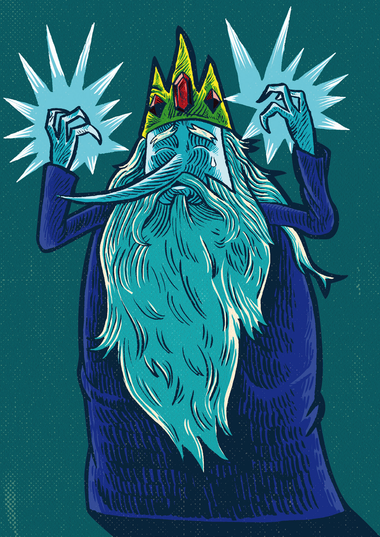 2D Ice King Character Illustration