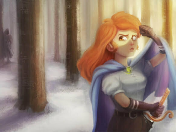 2D Lady Warrior Character Illustration Thumbnail