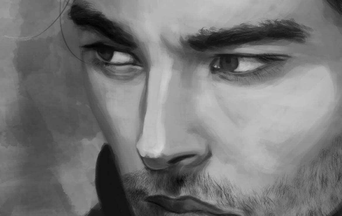 2D Male Portrait Character Illustration Thumbnail