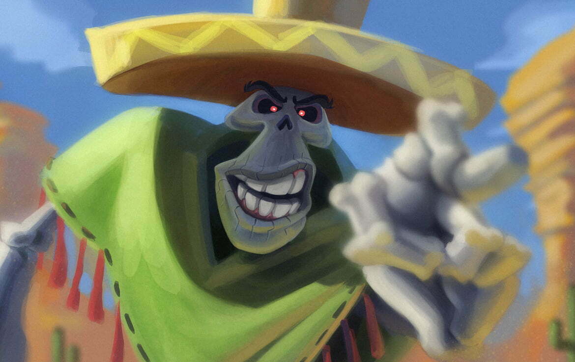 2D Mexican Skeleton Bandit Character Illustration Thumbnail