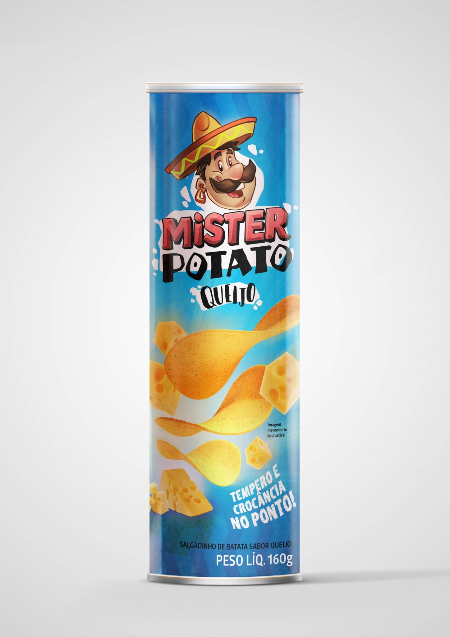 2D Mister Potato Chips Food Packaging Illustration