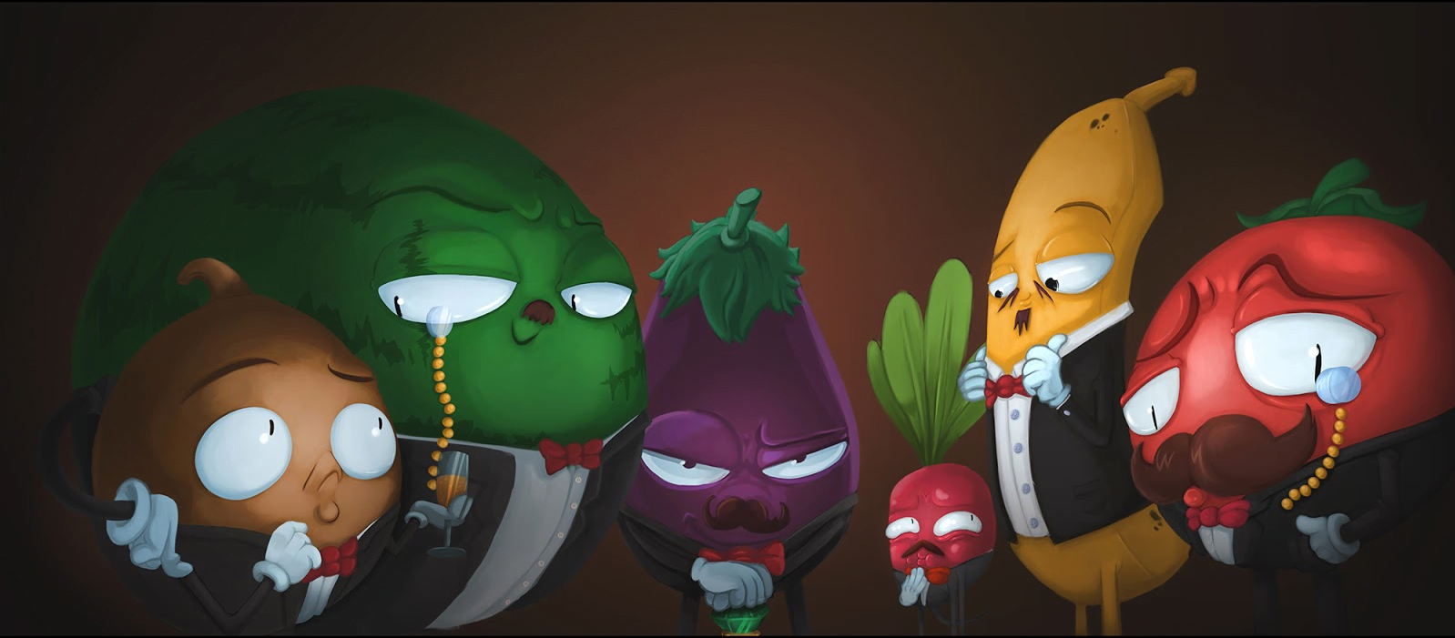 2D Rich Vegetables Character Illustration