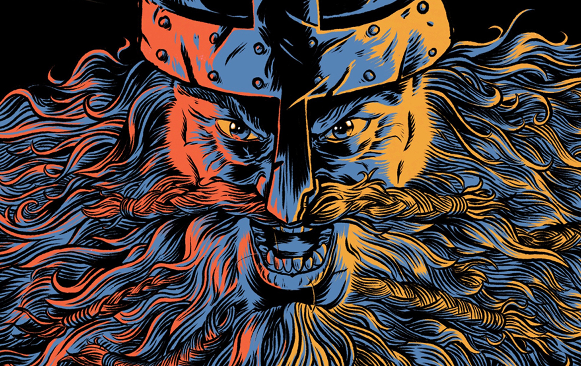 2D Roaring Viking Character Illustration Thumbnail
