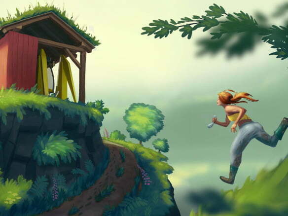 2D Running Home Cartoon Illustration Thumbnail