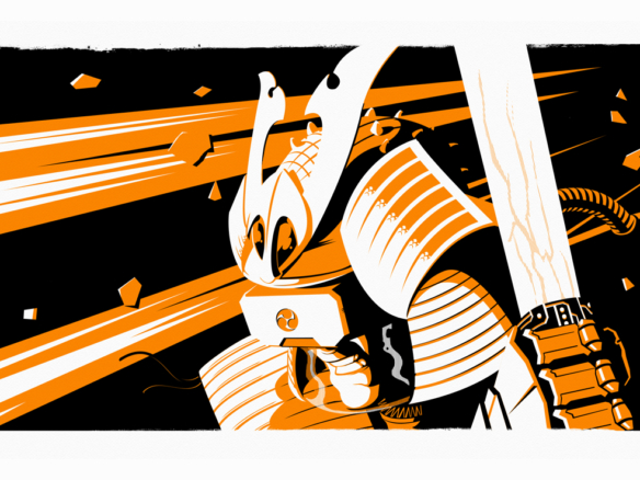 2D Space Shogun Warrior Character Illustration Thumbnail