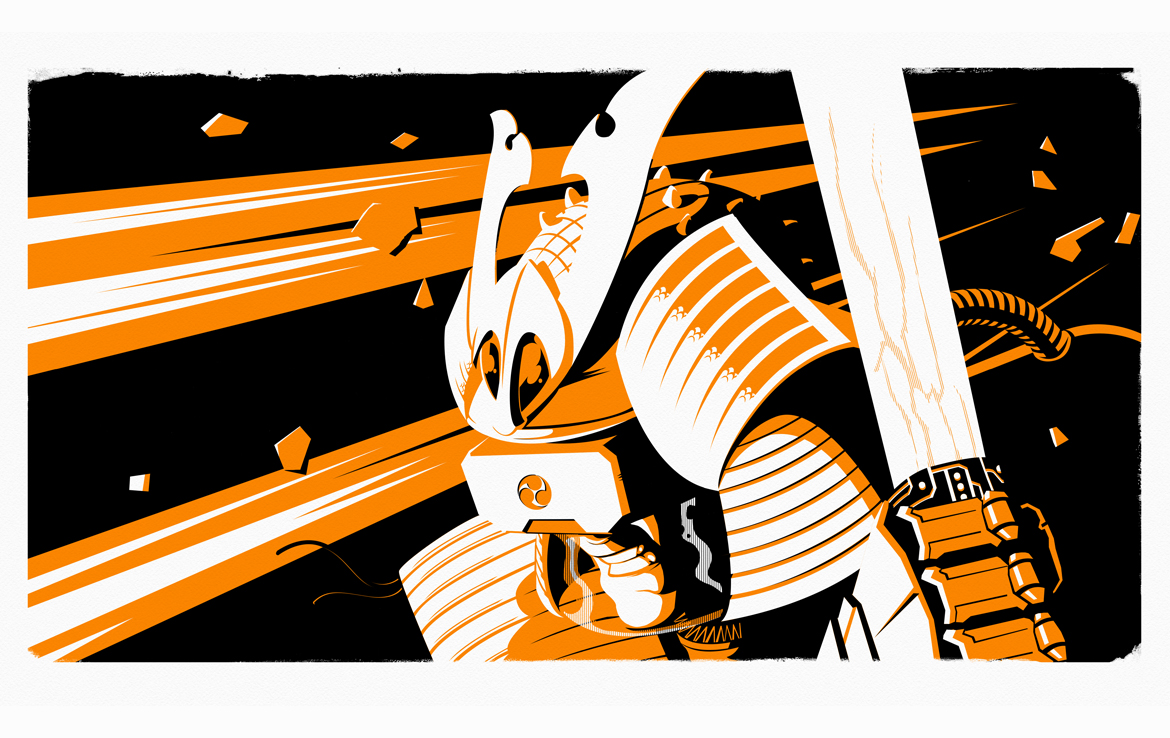 2D Space Shogun Warrior Character Illustration Thumbnail