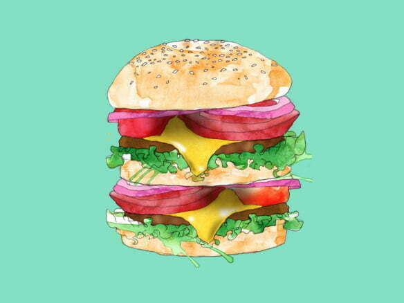 2D Stylised Burger Illustration Thumbnail