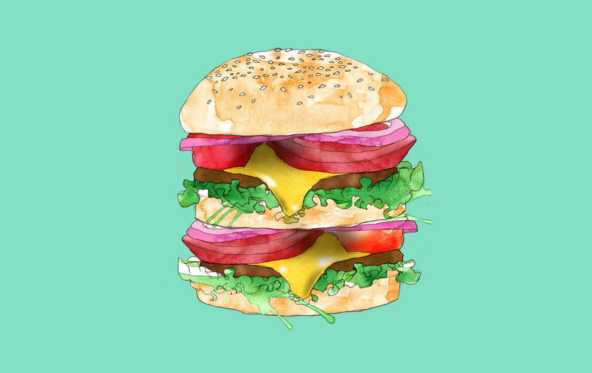 2D Stylised Burger Illustration Thumbnail