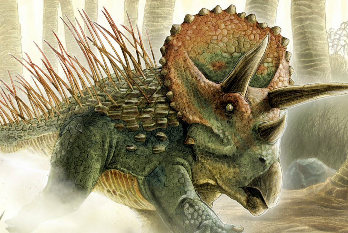 2D Styracosaurus Dinosaur Creature Illustration