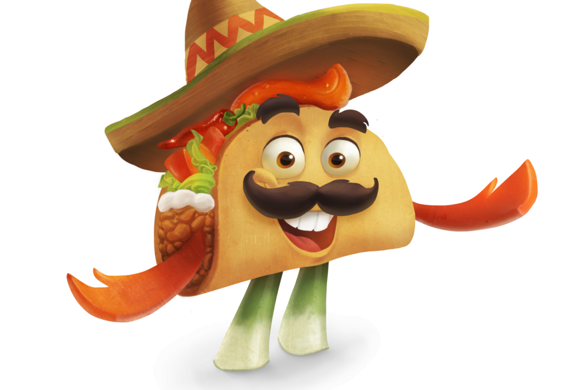 2D Taco Dude Food Character Illustration - Illustration Agent