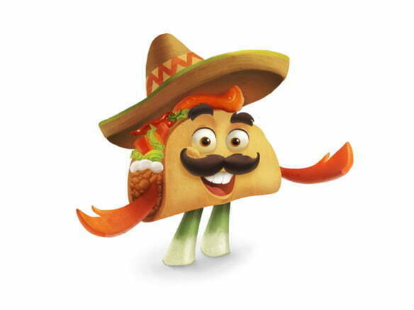 2D Taco Dude Food Character Illustration Thumbnail