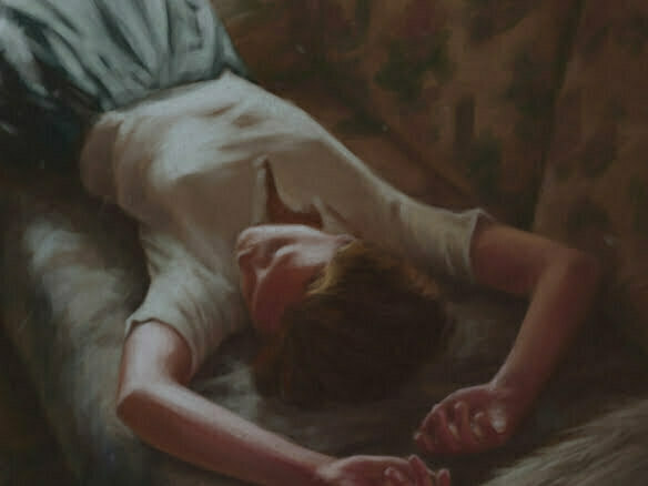 2D Tired Girl Painterly Character Illustration Thumbnail