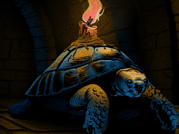 2D Tortoise Candle Illustration Thumbnail