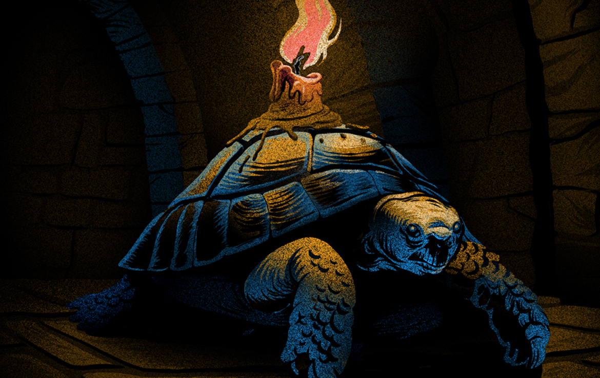 2D Tortoise Candle Illustration Thumbnail