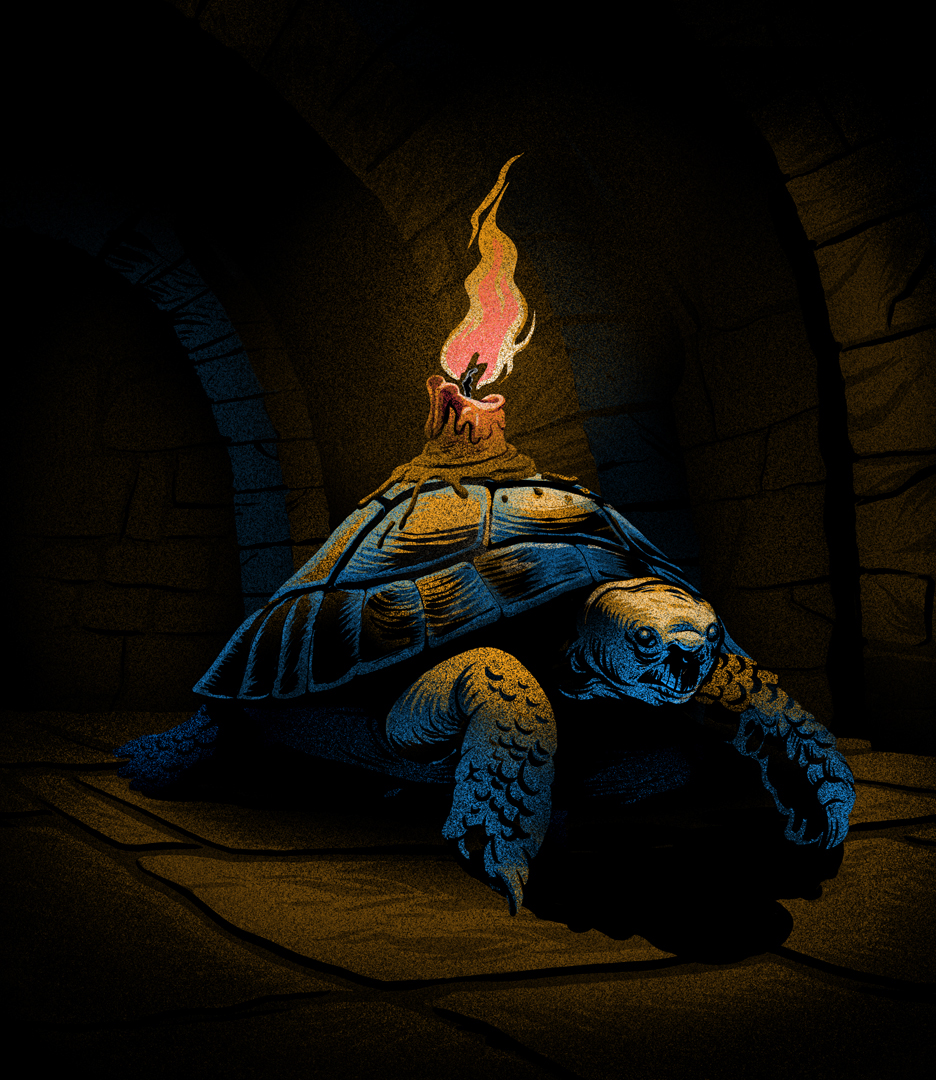 2D Tortoise Candle Illustration