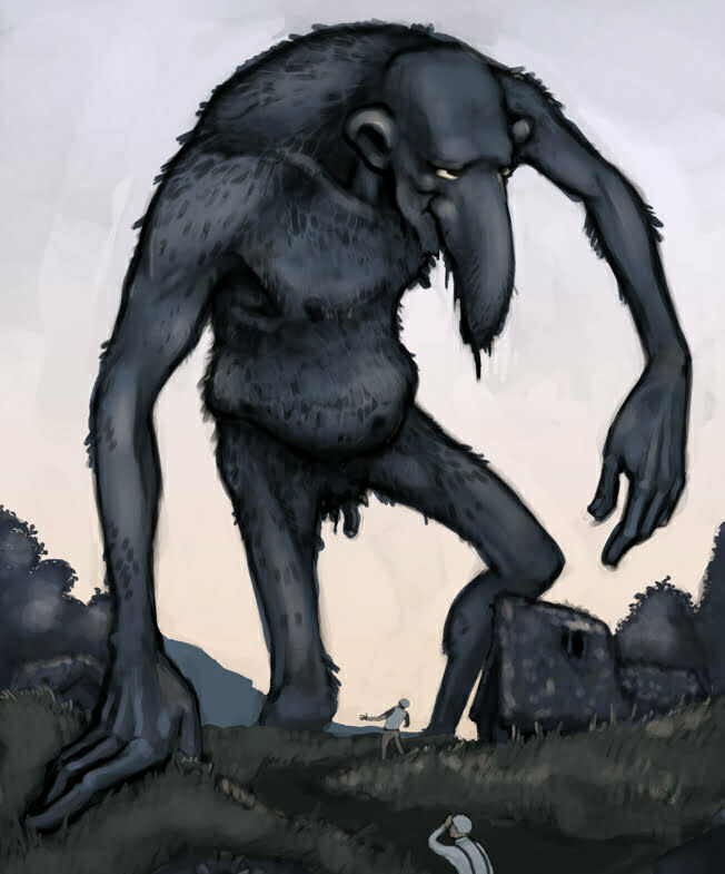 2D Troll Attacking Character Illustration