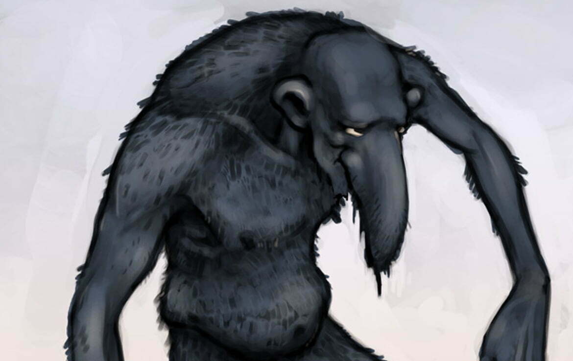 2D Troll Attacking Character Illustration Thumbnail