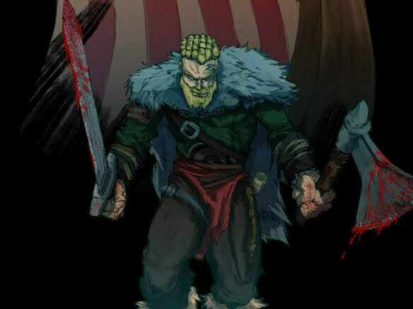 2D Viking Warrior Character Illustration Thumbnail