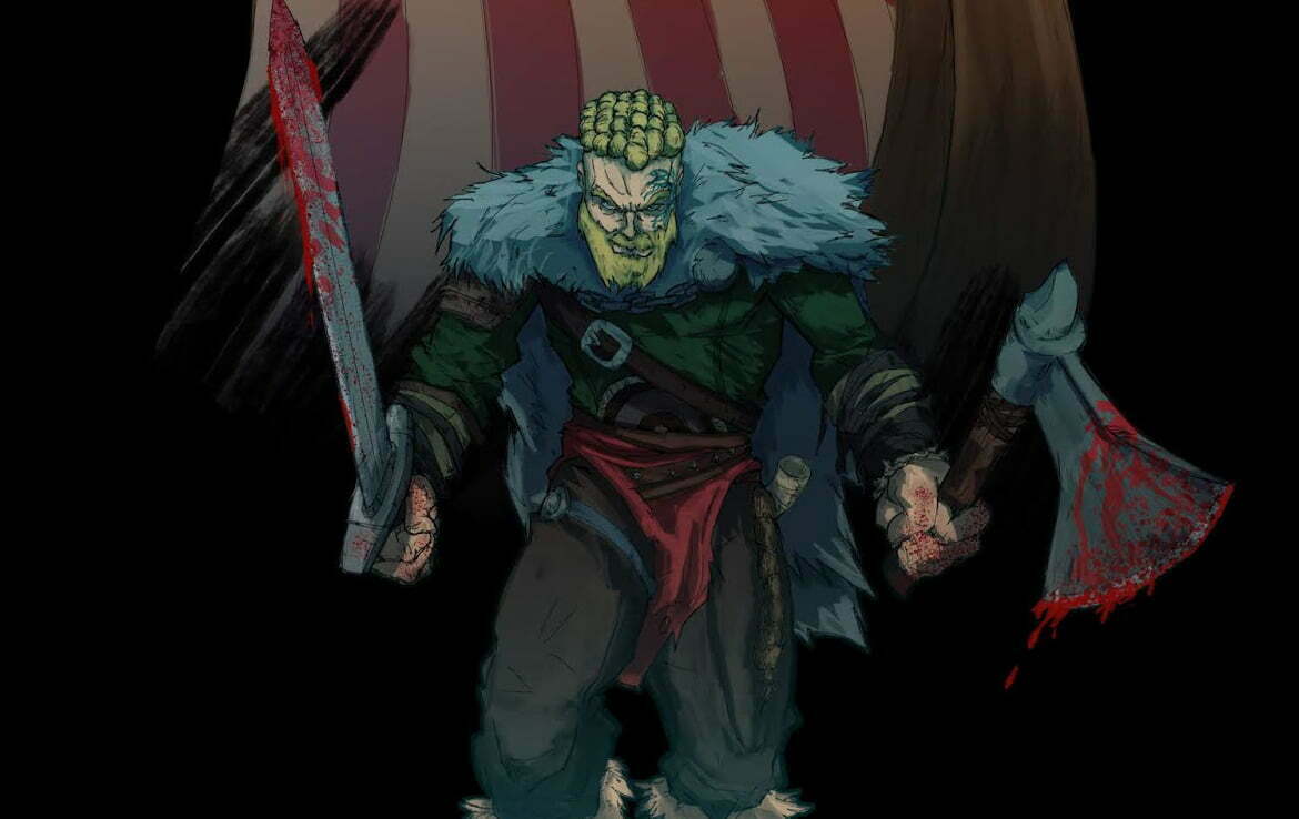 2D Viking Warrior Character Illustration Thumbnail