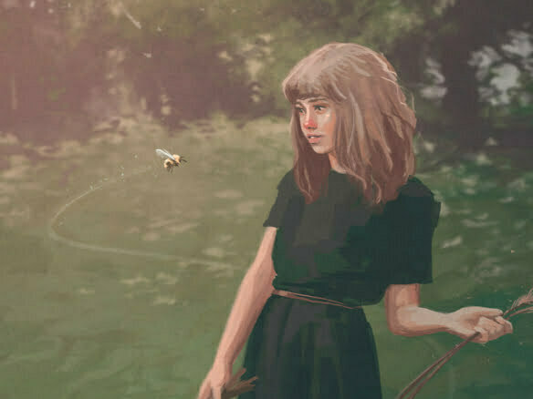 2D Wandering Girl Character Illustration Thumbnail