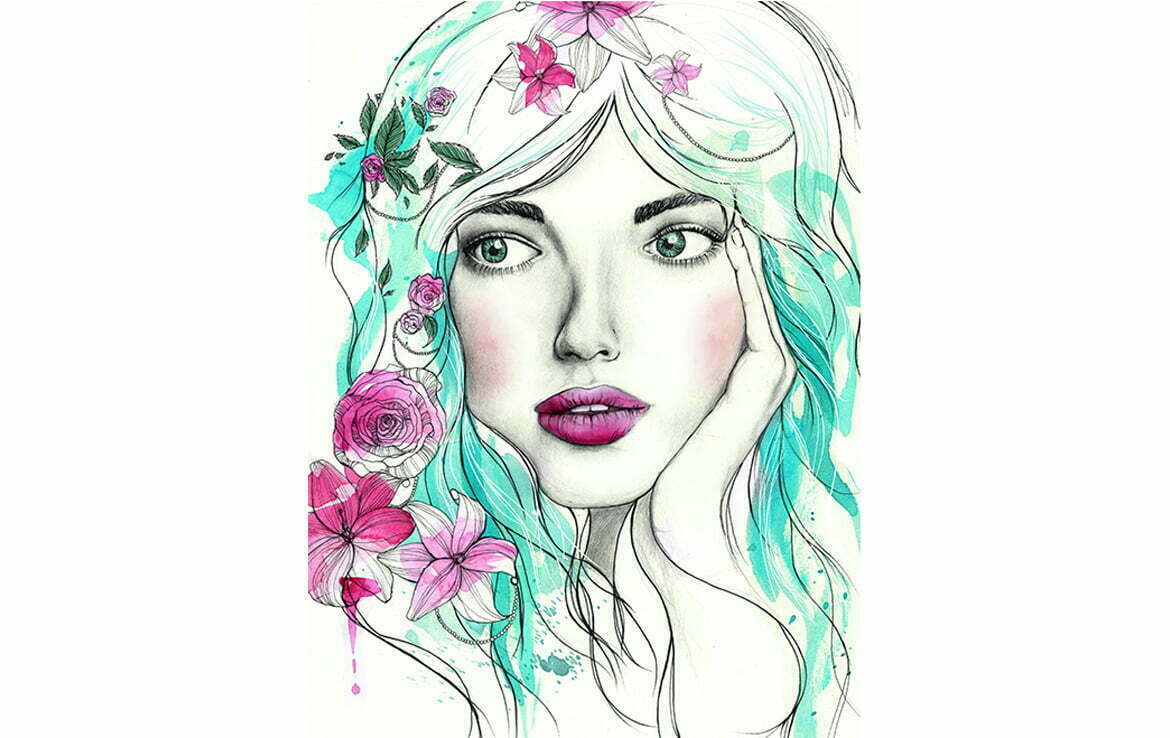 Buy Custom Flower Girl / Bridesmaid Portrait Watercolour Watercolour  Illustration 1 Person Online in India - Etsy