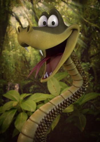 Snake Animatic 3D Cartoon Snake Character Illustration - Illustration Agent Website