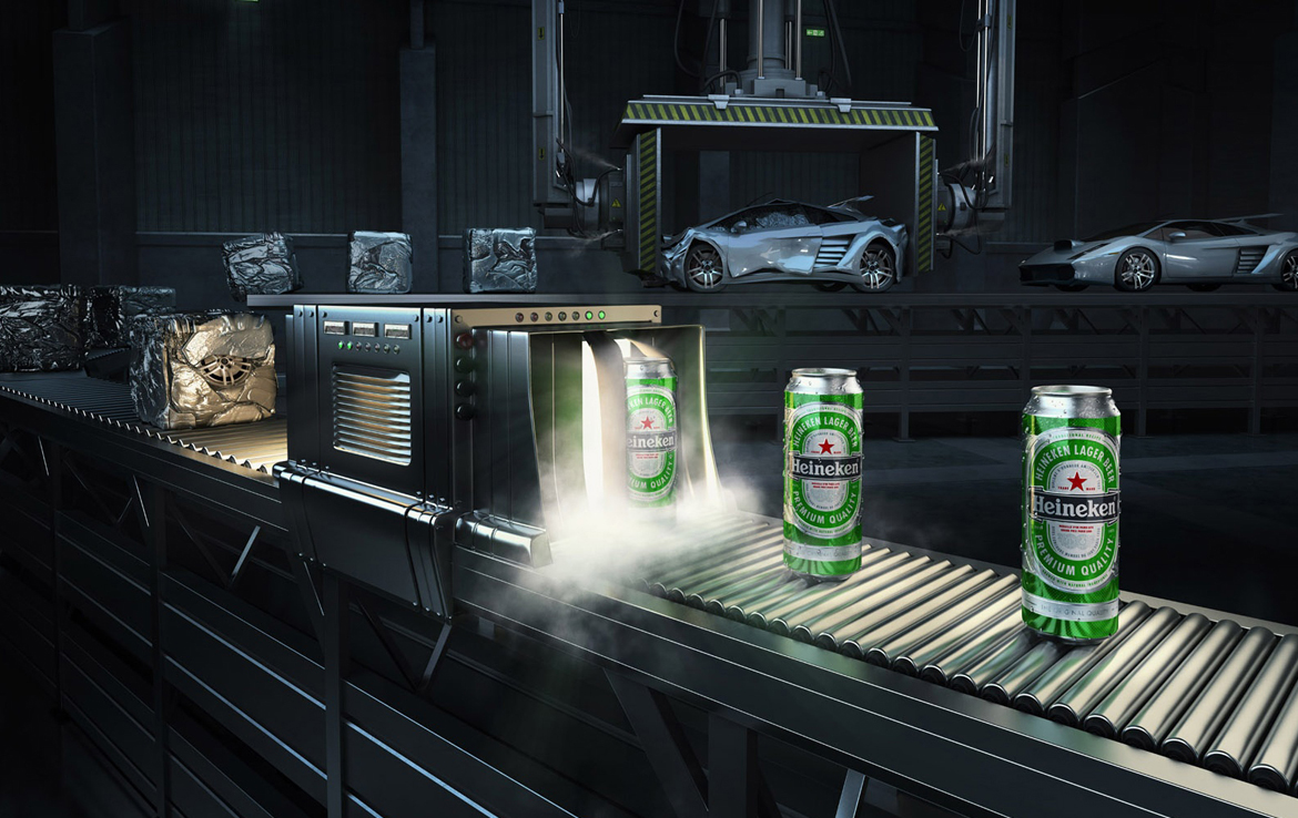 3D Heineken Conveyor Belt Drink Illustration Thumbnail
