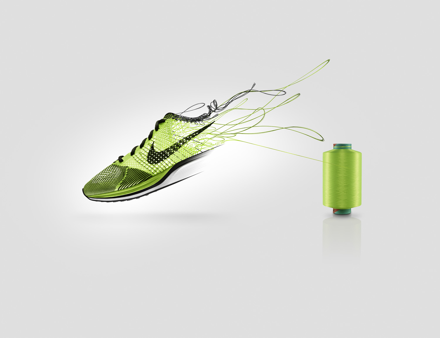 3D Nike Trainers Thread Product Illustration
