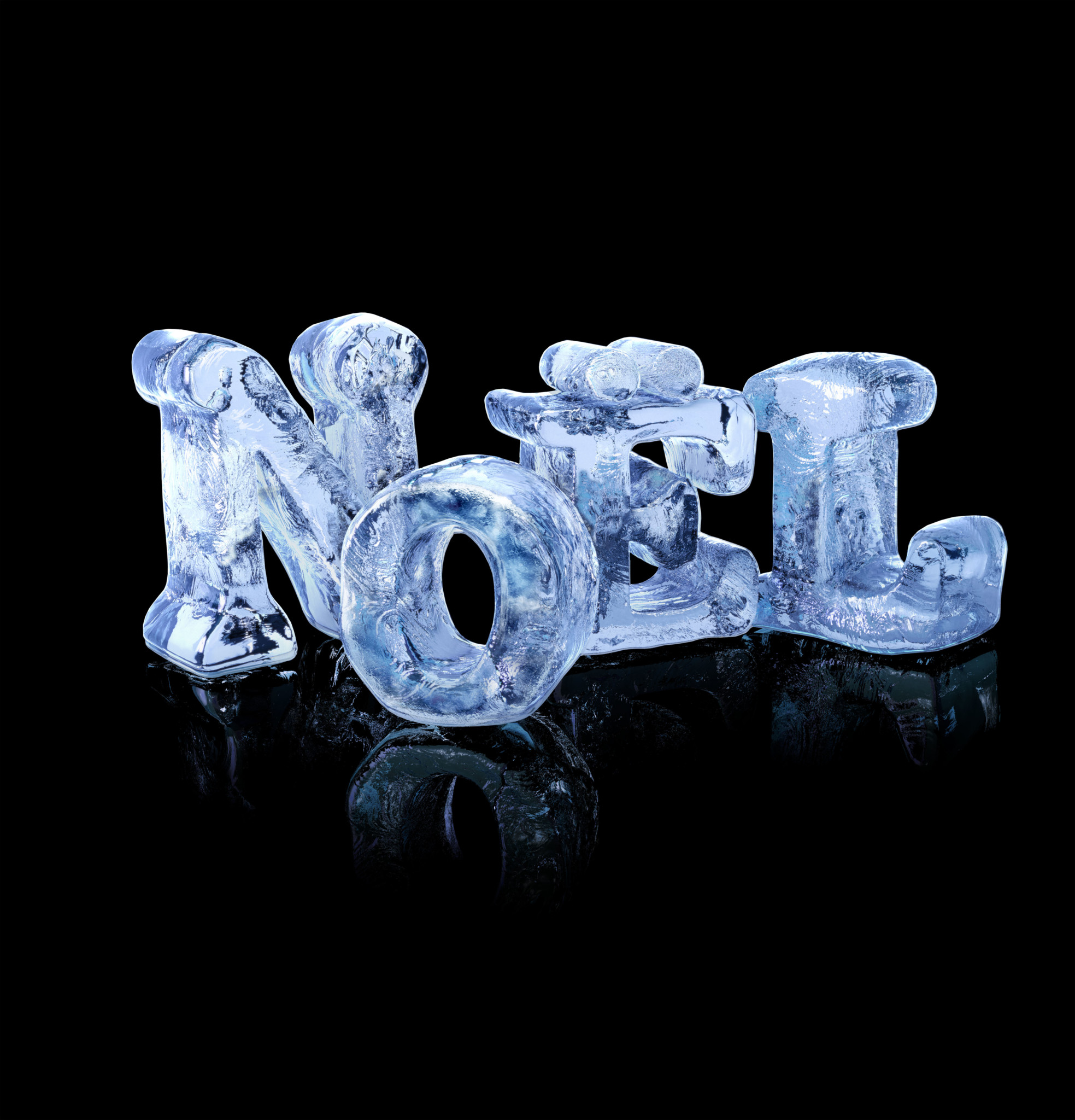 3D Noel Ice Text Illustration