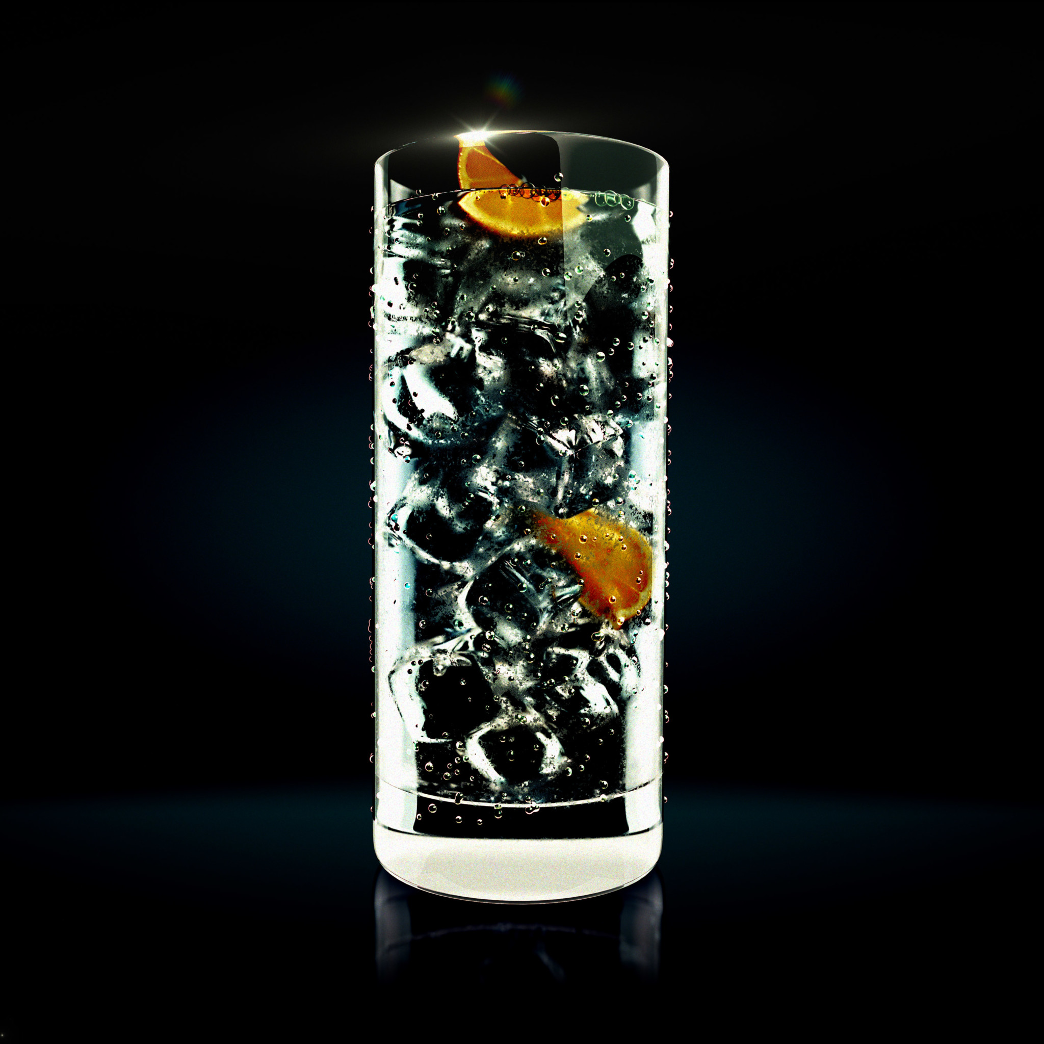 3D Orange Cocktail Drink Illustration