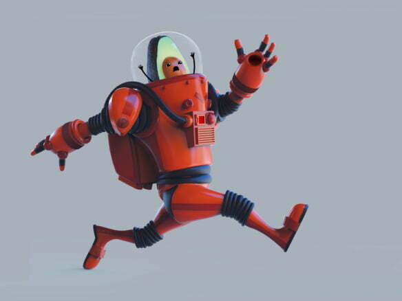 3D Avocado Astronaut Character Illustration Thumbnail