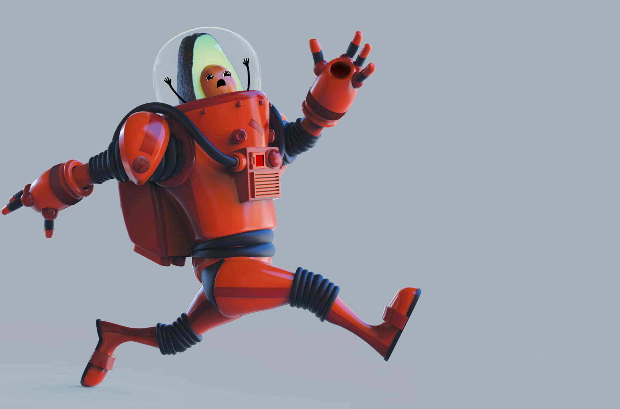 3D Avocado Astronaut Character Illustration