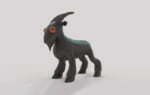 3D Black Goat Cartoon Creature Illustration Thumbnail