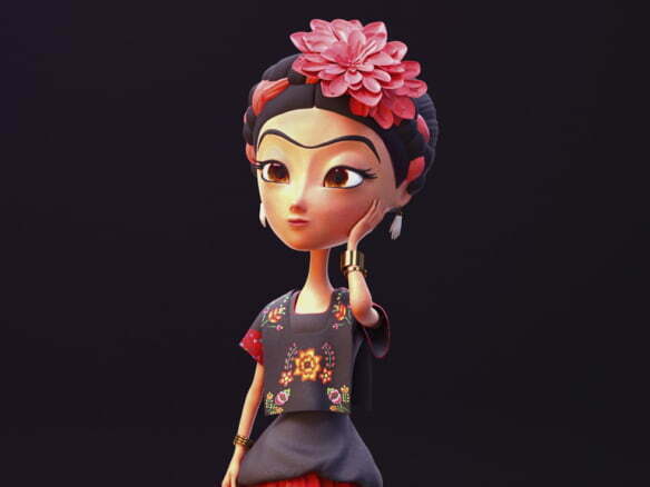 3D Frida Kahlo Stylised Character Illustration Thumbnail