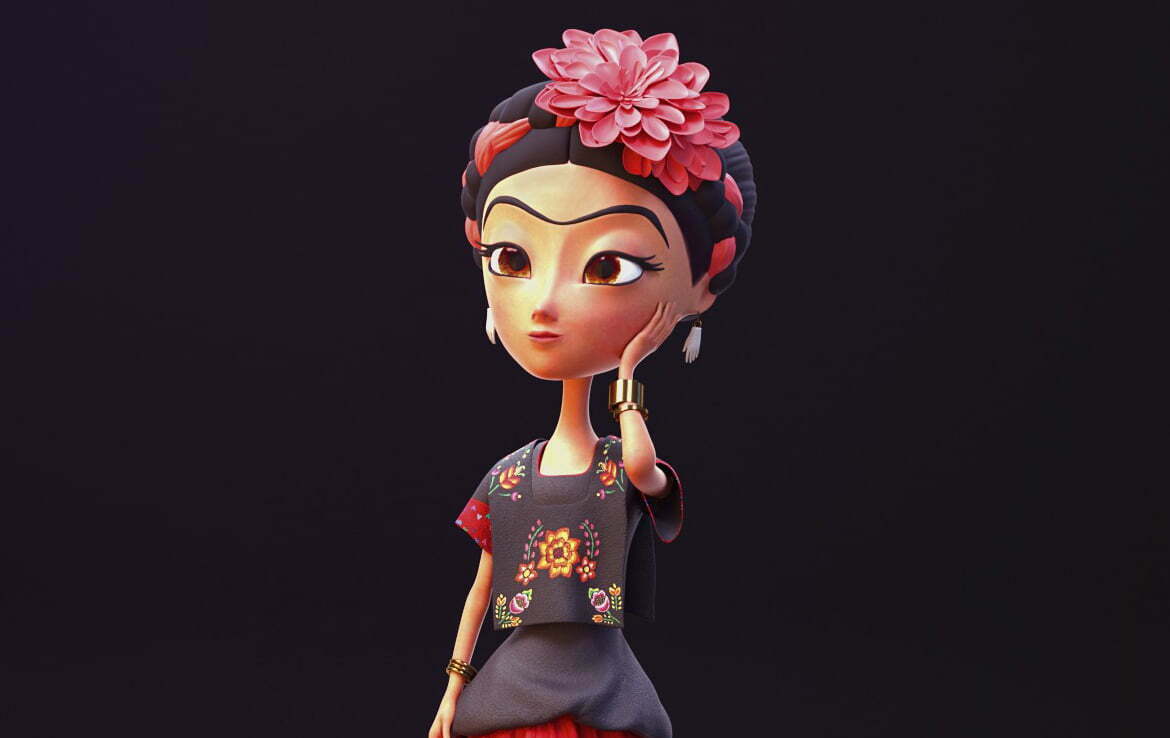 3D Frida Kahlo Stylised Character Illustration Thumbnail