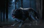 3D Howling Wolf Creature Illustration Thumbnail