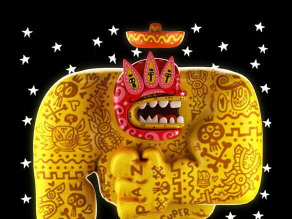 3D Mexican Luchador Character Illustration Thumbnail