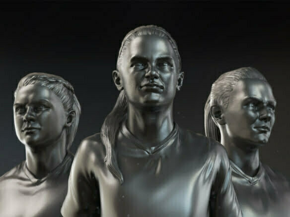 3D Women Football Players Character Illustration Thumbnail