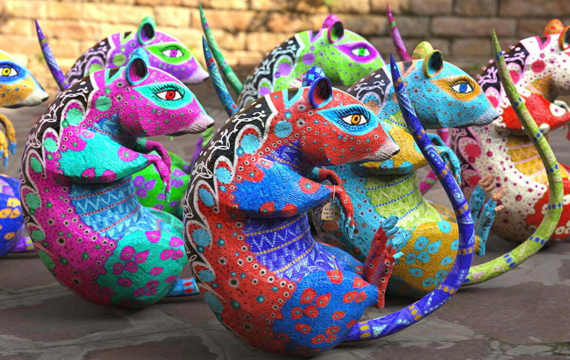 3D Year of the Rat Creature Illustration Thumbnail